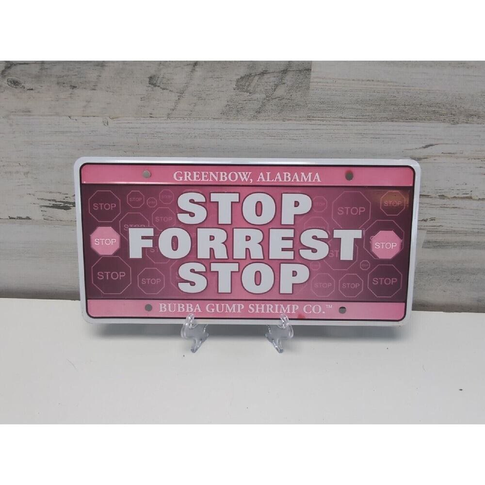 Stop‎ Forrest Stop License Plate Greenbow Alabama Bubba Gump Shrimp Memorabilia
